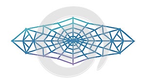 Abstract web-like geometric structure, interconnected network concept, vector design Generative AI
