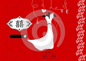 Abstract wedding invitation card