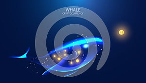 Abstract Whale Concept Cryptocurrency Bitcoin Buying Capitalist Cryptocurrencies big purchase and the possession of photo
