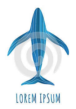 Abstract whale logo deign