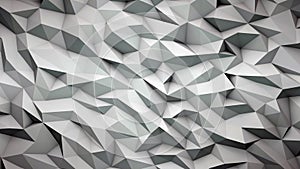Abstract white 3D geometric polygon facet background mosaic made by edgy triangles