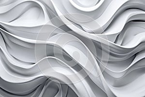 Abstract white 3D wavy background.