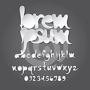 Abstract White Alphabet and Digit Vector