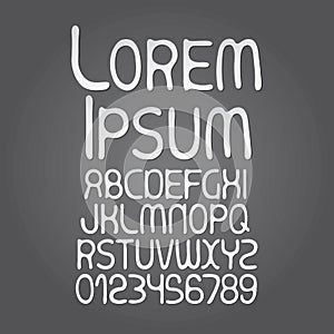 Abstract White Alphabet and Digit Vector