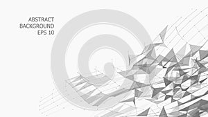 Abstract white background with connecting dots and lines. Network connection structure. Vector Illustration