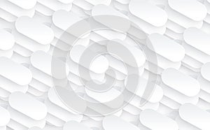 Abstract white background with 3D oval shapes pattern