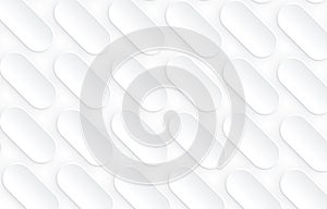 Abstract white background with 3D oval shapes pattern