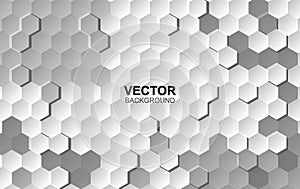 Abstract white background of Embossed surface Hexagon,Honeycomb modern pattern concept, Creative light and shadow style. Geometric