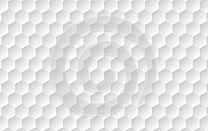 Abstract white background of Embossed surface Hexagon,Honeycomb modern pattern concept, Creative light and shadow style. Geometric