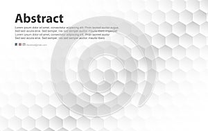 Abstract white background of Embossed surface Hexagon,Honeycomb modern pattern concept, Creative light and shadow style.Geometric