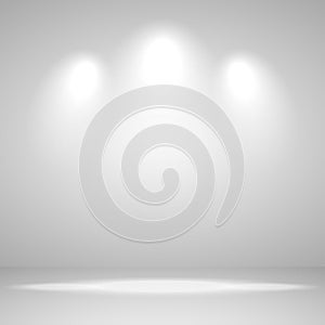 Abstract white background empty room studio for exhibition and interior with spot light , vector illustration