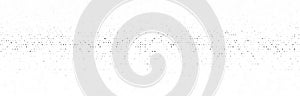 Abstract white background with glowing dots. Network connection structure. Geometric flow in cyberspace. 3D rendering