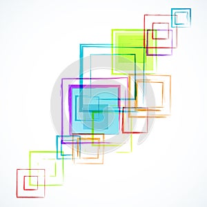 Abstract white background with grunge rhombus