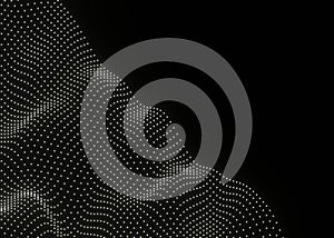 Abstract white background of points. Big data stream. digital particle wave background