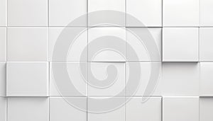 Abstract white background with rectangular and square patterns.