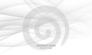 Abstract white background with smooth gray lines, waves. Modern and fashion. Gradient geometric. Vector illustration