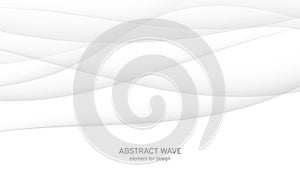 Abstract white background with smooth gray lines, waves. Modern and fashion. Gradient geometric. Vector illustration