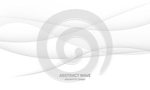 Abstract white background with smooth gray lines, waves. Modern and fashion. Gradient geometric. Vector illustration