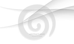 Abstract white background with smooth gray lines, waves. Modern, luxury and fashion. Gradient geometric. Vector illustration