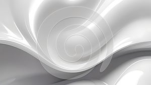 Abstract white background, soft, elegant waves in shades of blue and gray, smooth curves and lines