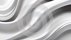 Abstract white background, soft, elegant waves in shades of blue and gray, smooth curves and lines