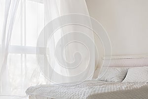 Abstract white bedroom