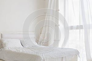 Abstract white bedroom