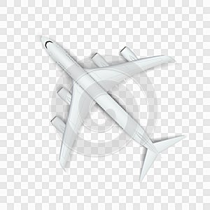 Abstract White Big Airplane On Transparent Back