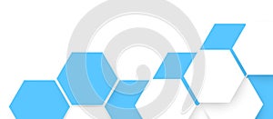 Abstract white and blue pattern hexagon background. Futuristic technology. Illustration vector