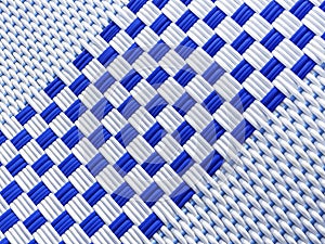 Abstract white and blue rattan pattern background.