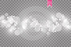 Abstract white bokeh effect explosion with sparks modern design. Glow star burst or firework light effect. Sparkles