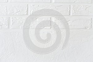 Abstract white brick wall texture for pattern background