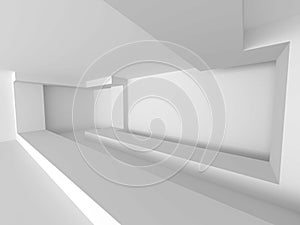 Abstract White Building Interior background. Modern Architecture