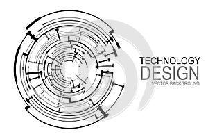 Abstract white Circle digital technology background