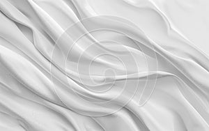 Abstract white cloth texture background, wave of fabric for design with copy space,web banner