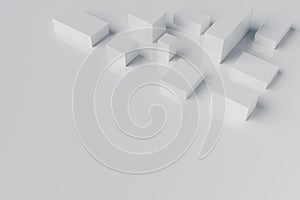 Abstract white cube block Moving animation background 3d rendering