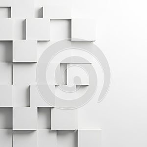 Abstract white cubes composition