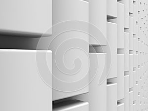 Abstract White Cubes Wall Background