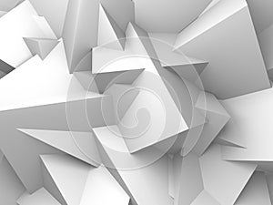 Abstract White Cubes Wall Background