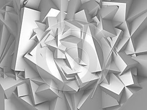 Abstract White Cubes Wall Background