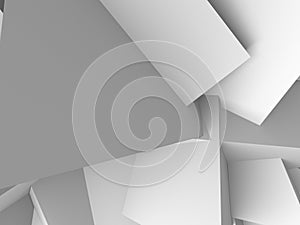 Abstract White Cubes Wall Background