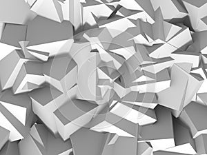 Abstract White Cubes Wall Background