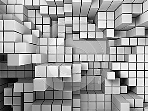 Abstract White Cubes Wall Background