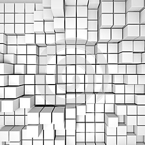 Abstract White Cubes Wall Background