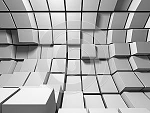 Abstract White Cubes Wall Background