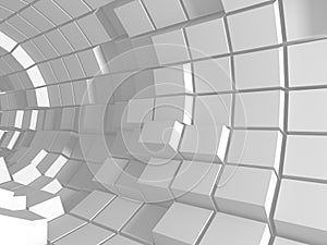 Abstract White Cubes Wall Background