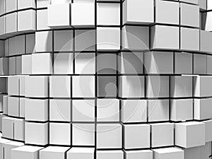 Abstract White Cubes Wall Background