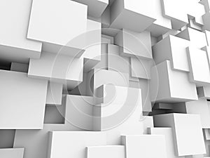 Abstract White Cubes Wall Background