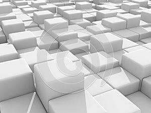Abstract White Cubes Wall Background