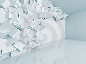 Abstract White Cubes Wall Room Architecture Background